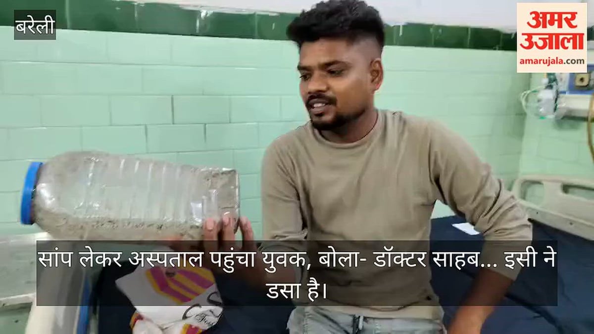 बरेली: सांप ने डसा तो उसे डिब्बे में बंद कर जिला अस्पताल पहुंचा युवक, देखें वीडियो