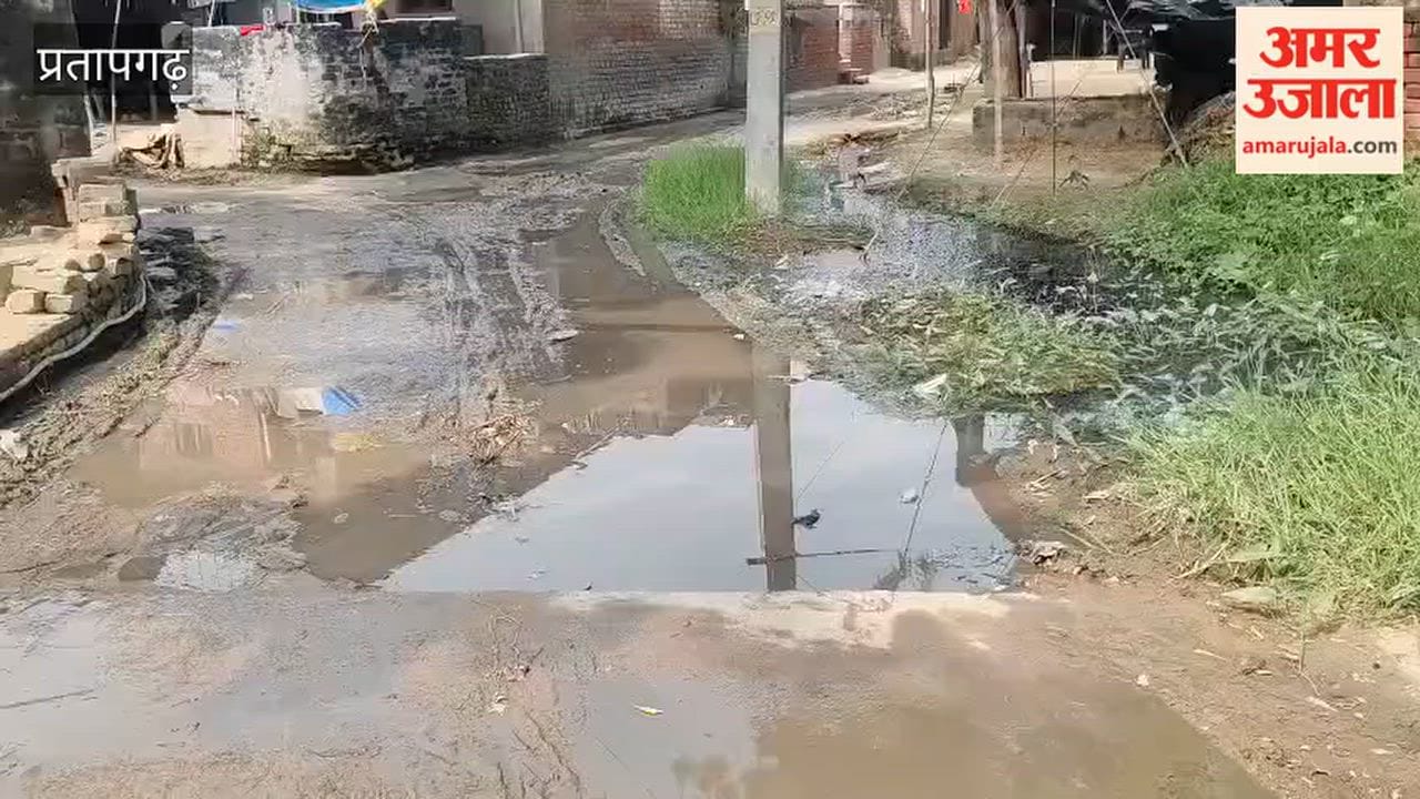 Drainage water is flowing onto the road in Kidauli village, Kunda; sanitation system has collapsed.