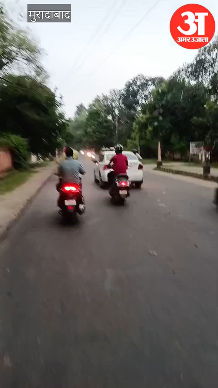 दोपहर में छाया अंधेरा, लाइट जलाकर चले वाहन