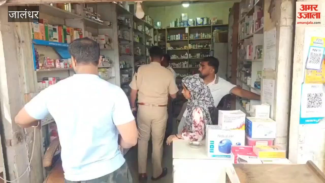 Police inspected three medical stores in Jalandhar; one person arrested with drugs.