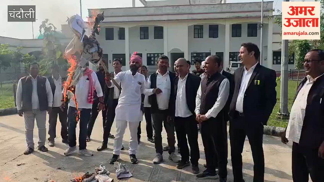 Lawyers expressed their outrage by burning an effigy of the Chief Election Commissioner