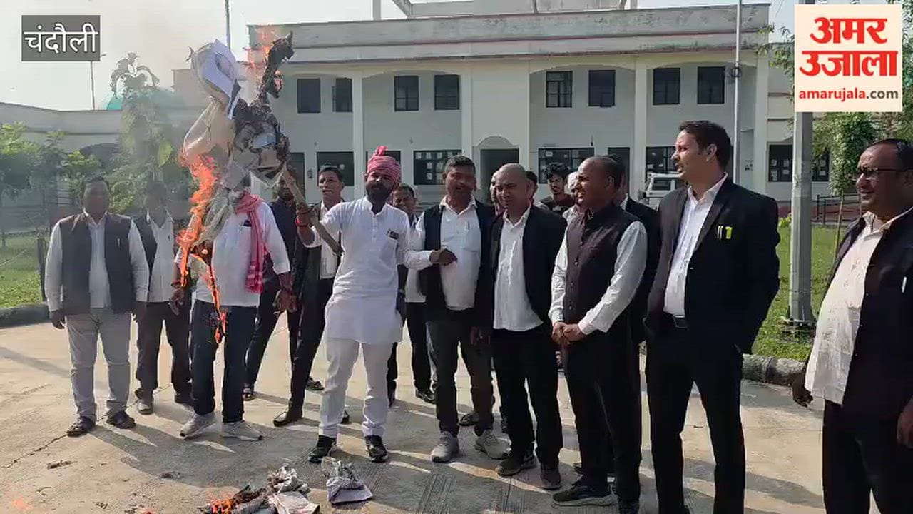 Lawyers expressed their outrage by burning an effigy of the Chief Election Commissioner