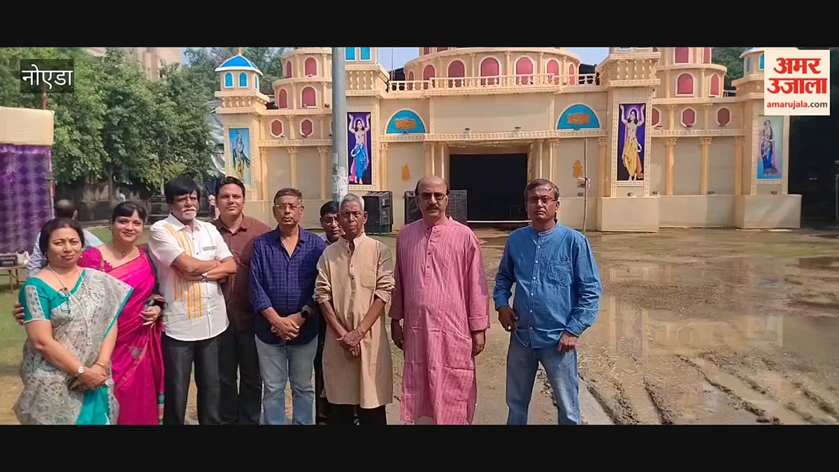 सेक्टर-62 में सजा मायापुर इस्कॉन मंदिर जैसा भव्य पंडाल, सिल्वर जुबली पर होगा विशेष आयोजन