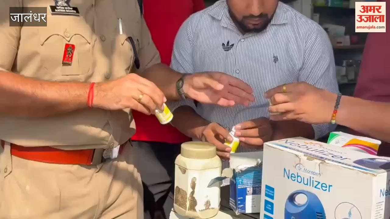 Police and drug inspectors raided Anand Medical Store in Jalandhar.