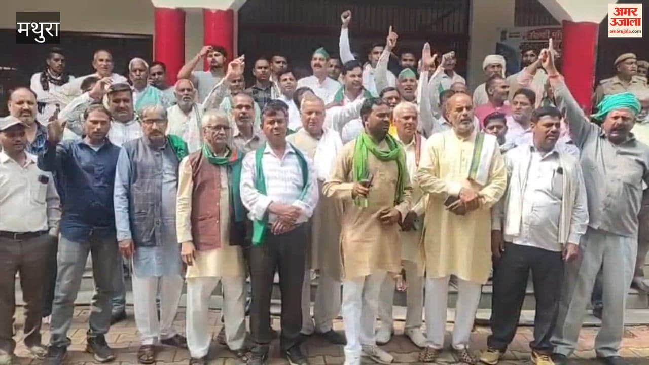 Farmers stage protest, demanding compensation for crop destruction caused by unseasonal rain