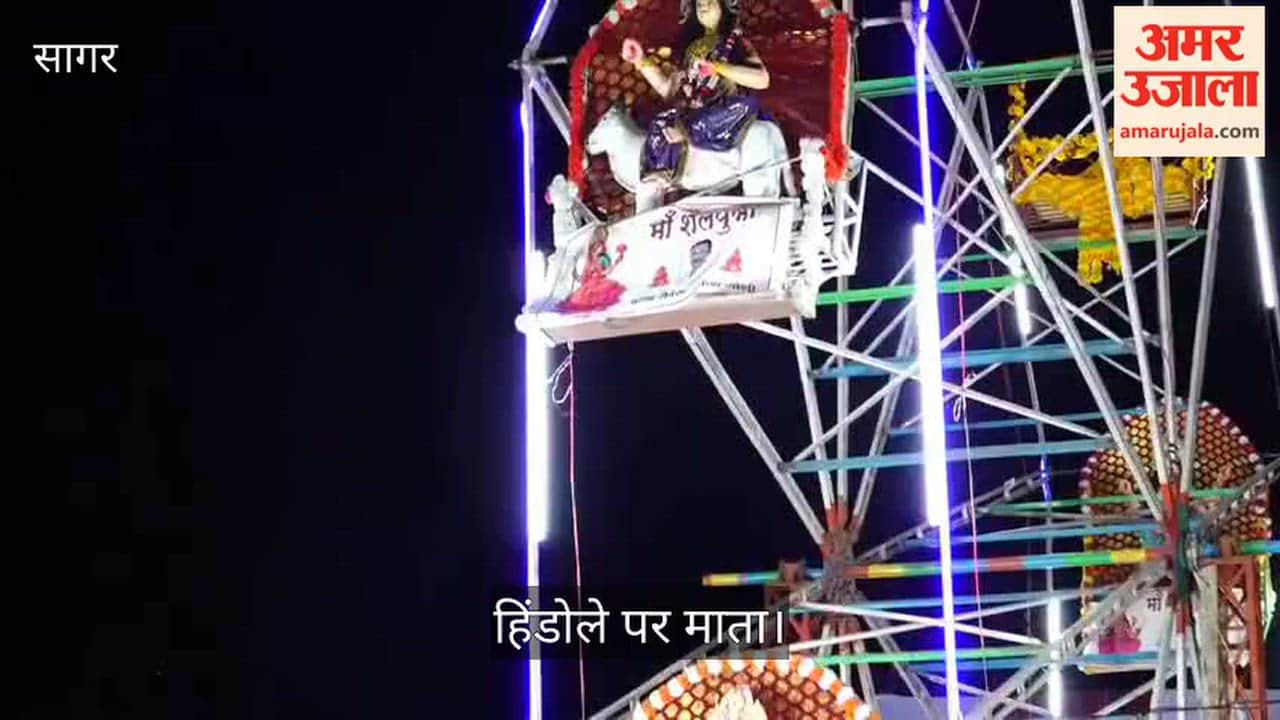 Divine Fusion of Faith & Art: 9 Goddesses on a 60ft Swing in Jaisinagar Draw Massive Devotee Crowds