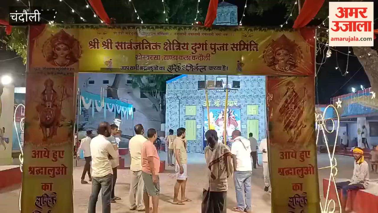 Goddess Durga installed in grand pandal themed Kedarnath