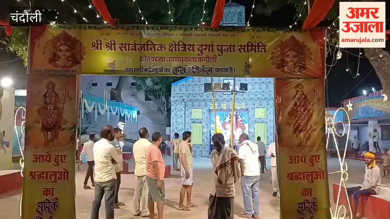 Goddess Durga installed in grand pandal themed Kedarnath