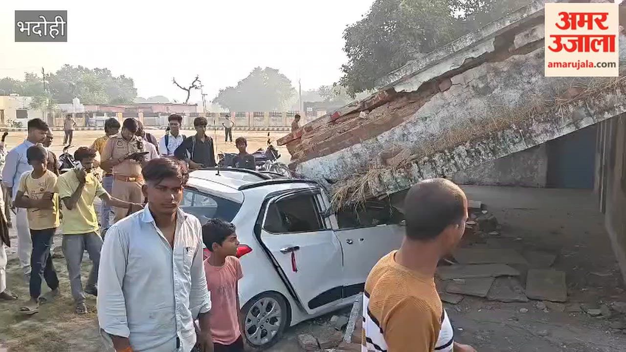 Out-of-control car crashes into panchayat building youth learning drive injured