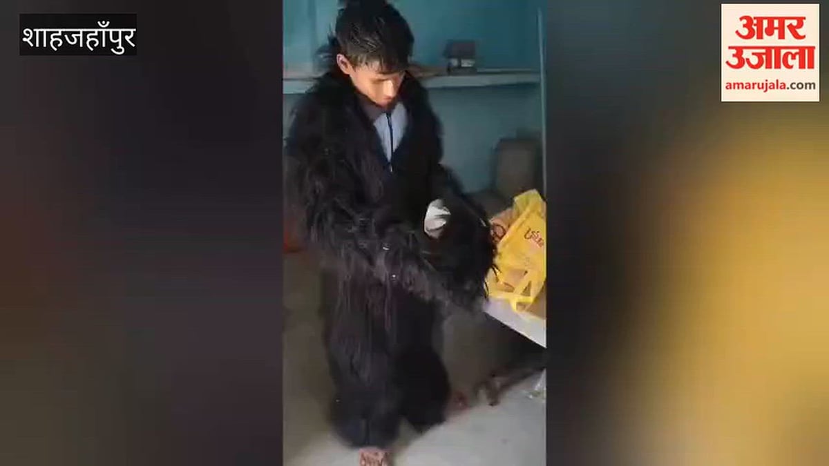 शाहजहांपुर: बंदरों को भगाने की अजब तरकीब, गांव में भालू बनकर घूम रहा किशोर