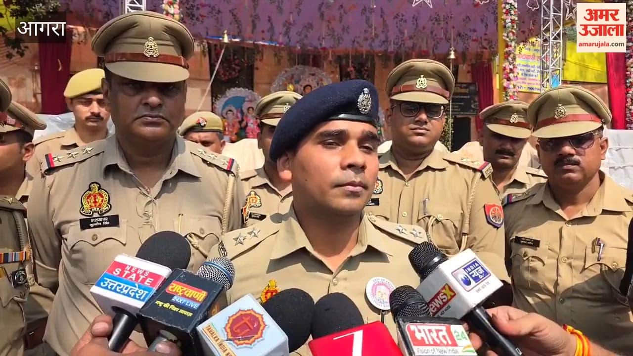 Following the Kolkata incident, security and fire safety arrangements at Durga Puja pandals in Agra were examined; the ACP, accompanied by a team, conducted an inspection.