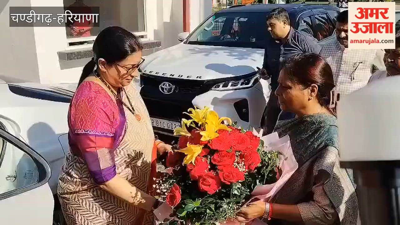 BJP Haryana in-charge Smriti Irani has arrived in Panchkula.