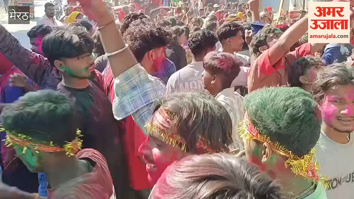 हस्तिनापुर: गुलाल उड़ाकर मां दुर्गा को दी विदाई, भक्ति गीतों पर झूमे श्रद्धालु; जयकारों के बीच निकली विसर्जन यात्रा