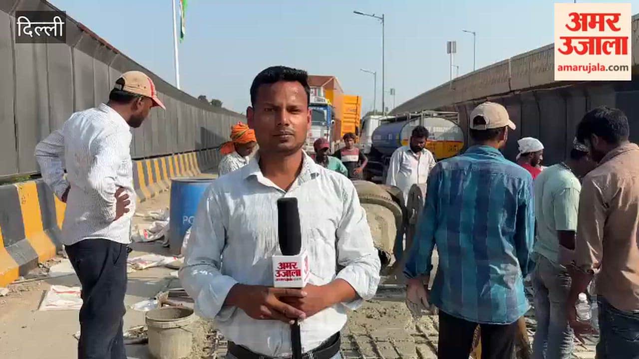 Delhi: Repair work underway on the RTR flyover