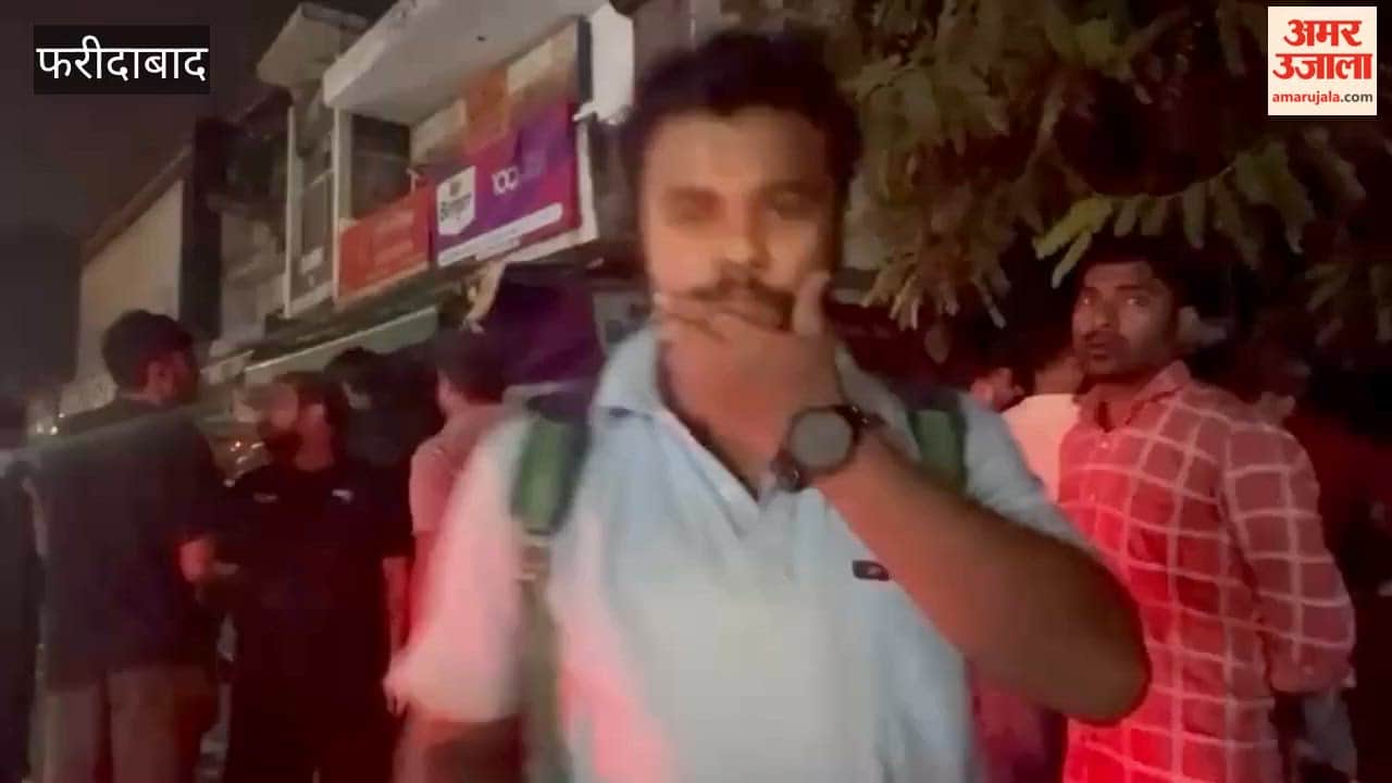 People blocked the road in Faridabad after a 24-hour power outage
