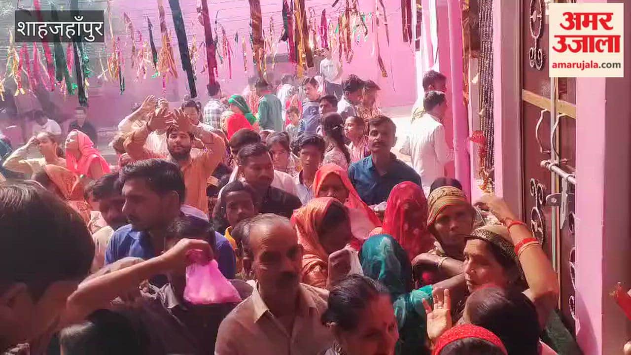 Large crowds of devotees throng the historic Devi temple in Shahjahanpur