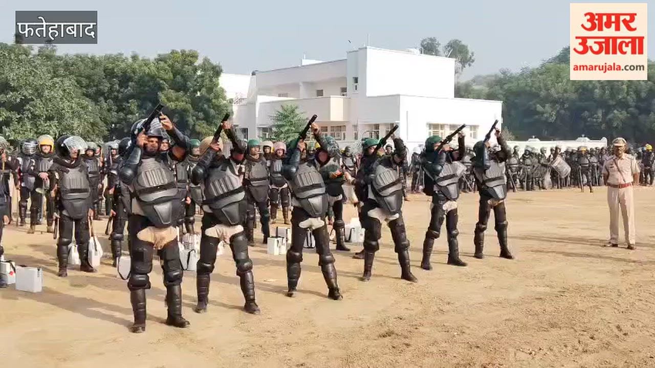 In Fatehabad, police tested their preparedness through a mock drill, practicing crowd control using water cannons.