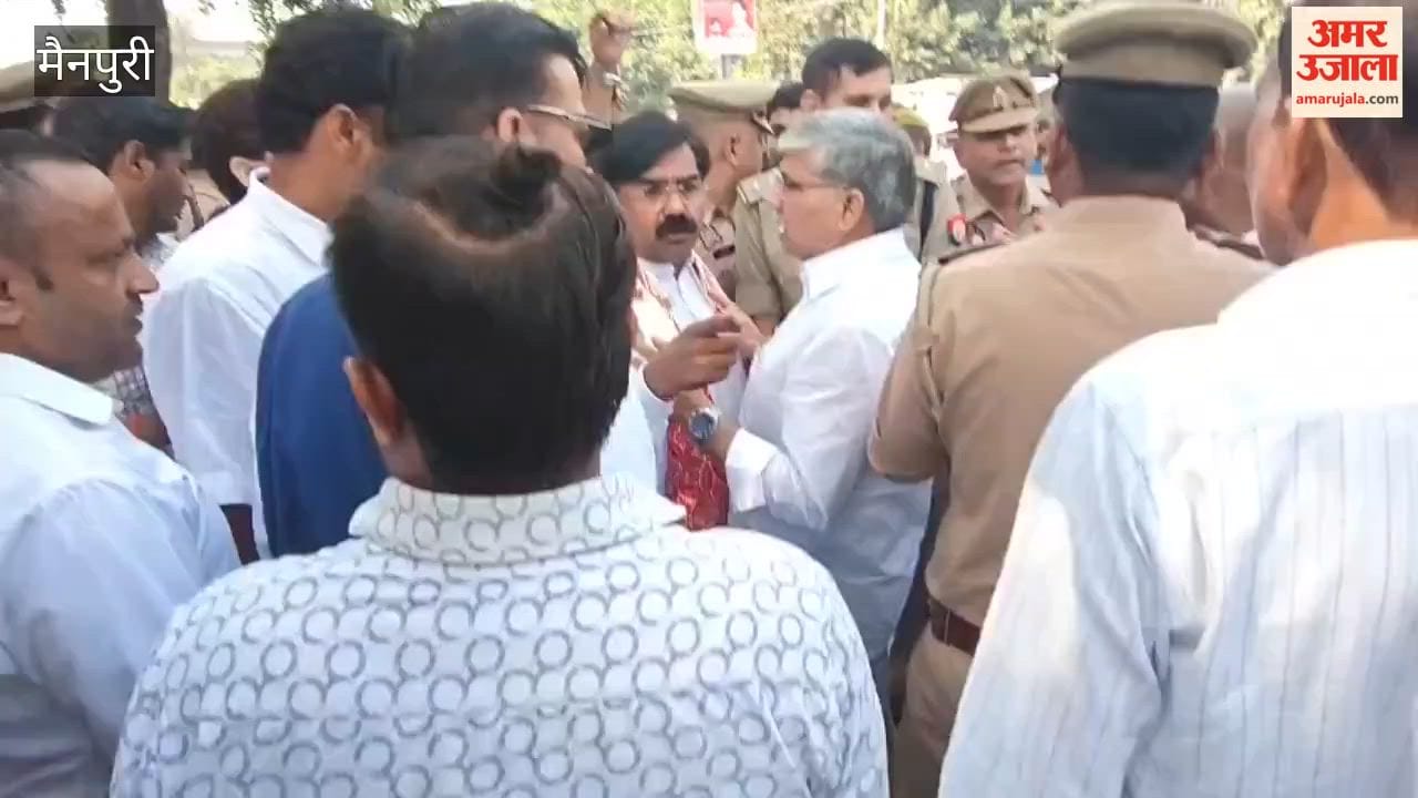 Tension at Mainpuri Polling Booth as BJP Workers Clash Verbally with Police