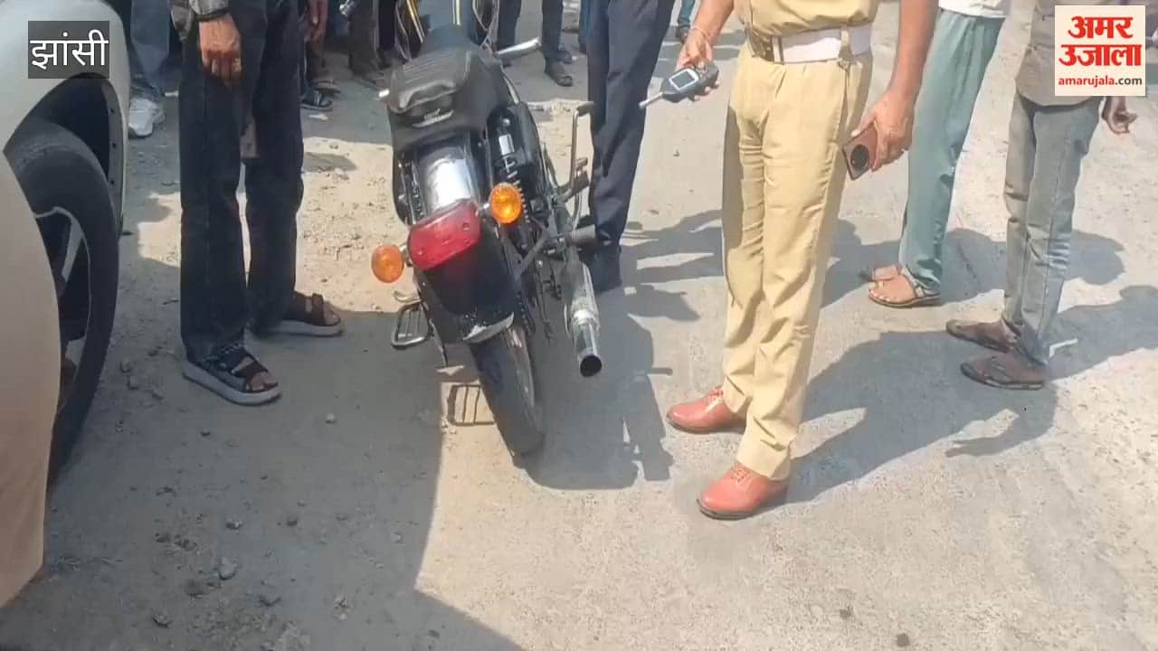 Three Bullet motorcycles found running with modified silencers and no number plates fined 63000 rupees in Jhansi
