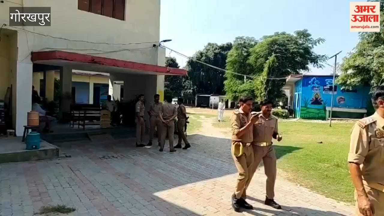 Police Personnel Deployed for Security at Rafi Ahmed Kidwai Inter College Polling Station