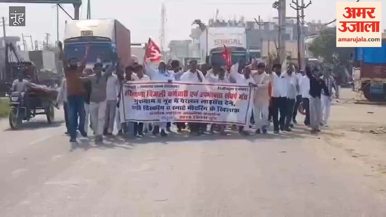 Employees protest against handing over electricity distribution in Nuh to private company