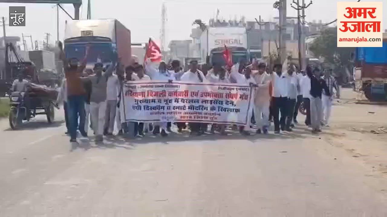 Employees protest against handing over electricity distribution in Nuh to private company