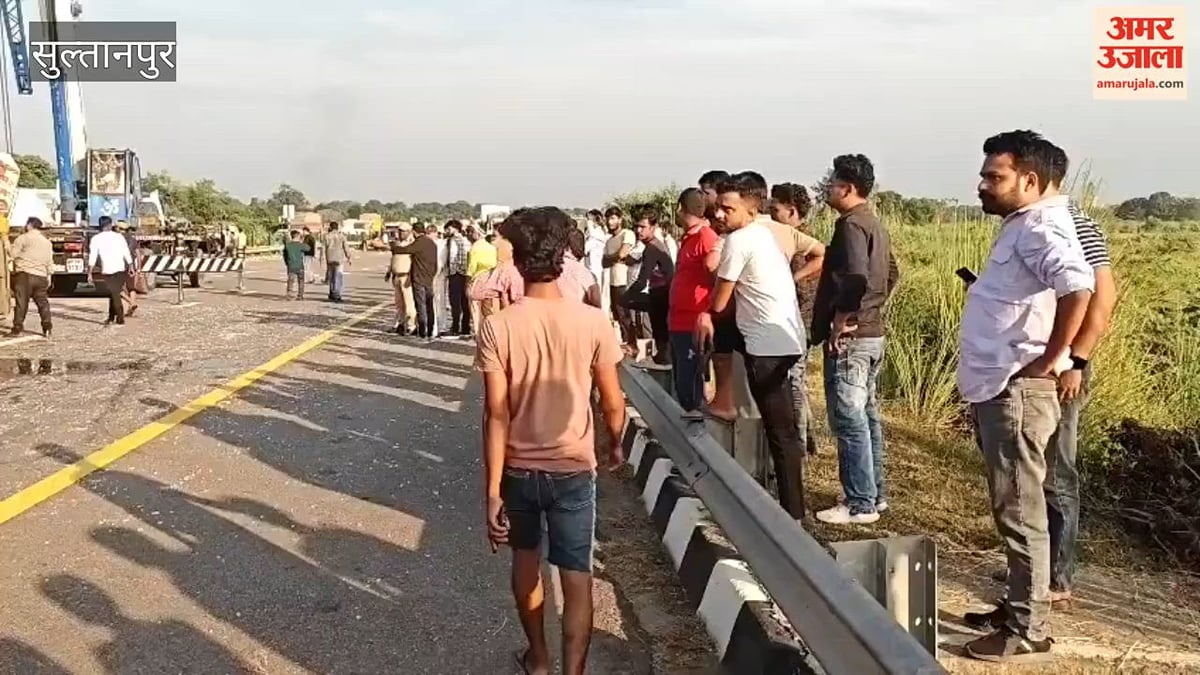 सुल्तानपुर: पूर्वांचल एक्सप्रेसवे पर पलटी बस, 25 यात्री जख्मी