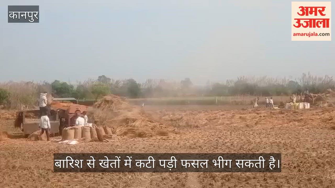 Kanpur Weather warning raises concerns among farmers paddy harvesting and bundling operations accelerated