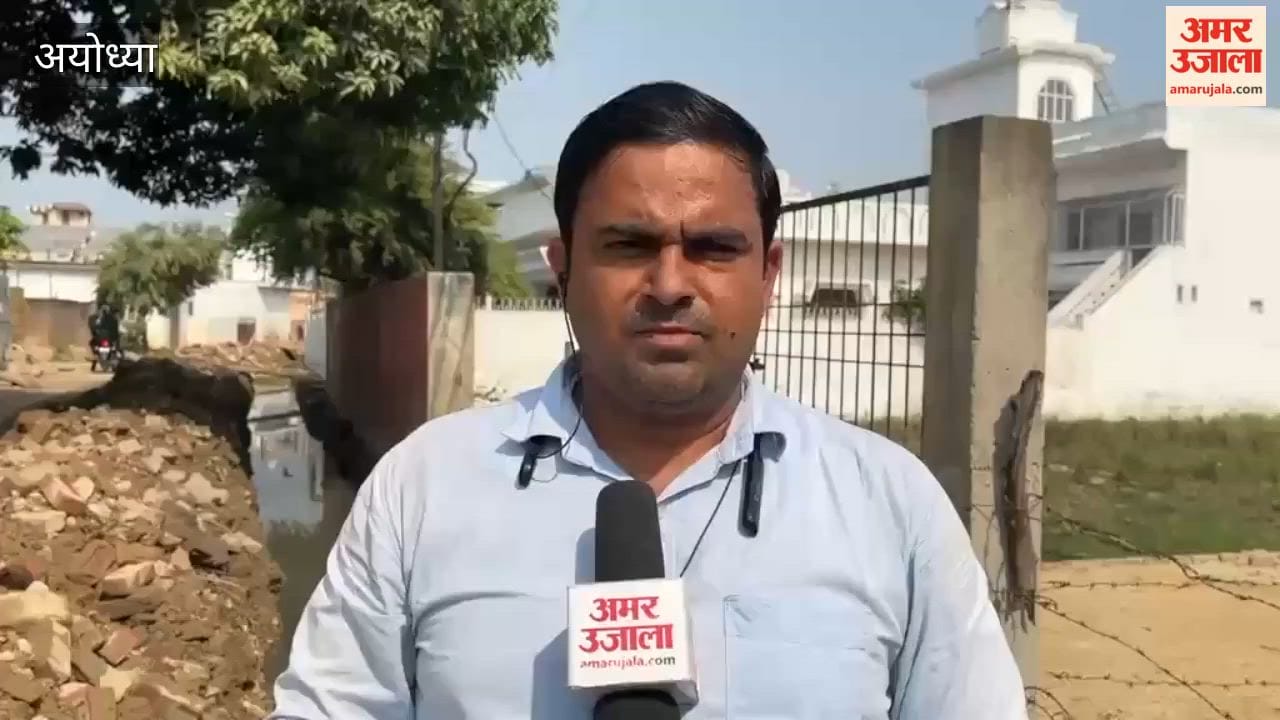 Road dug up for drain construction in Ayodhya debris lying there for three days making traffic difficult