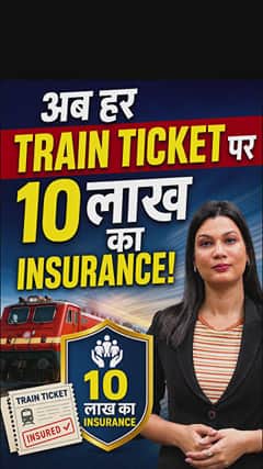 अब हर Train Ticket पर 10 लाख का Insurance!